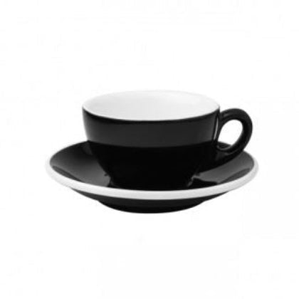 180ml Specialty Coffee Cup & Saucer Set - Black - Kape de Filipina